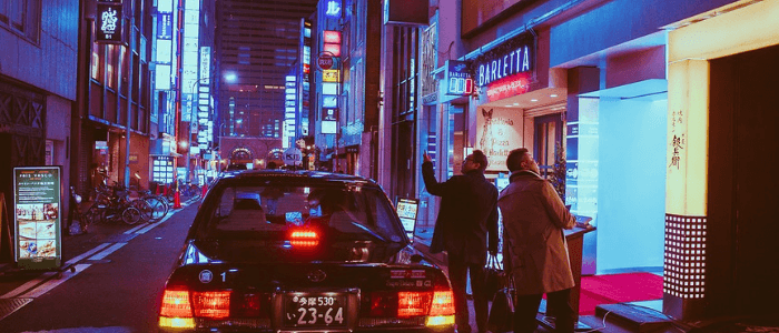 Taxi at night