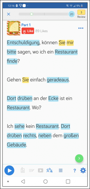 Learn German on the LingQ mobile app