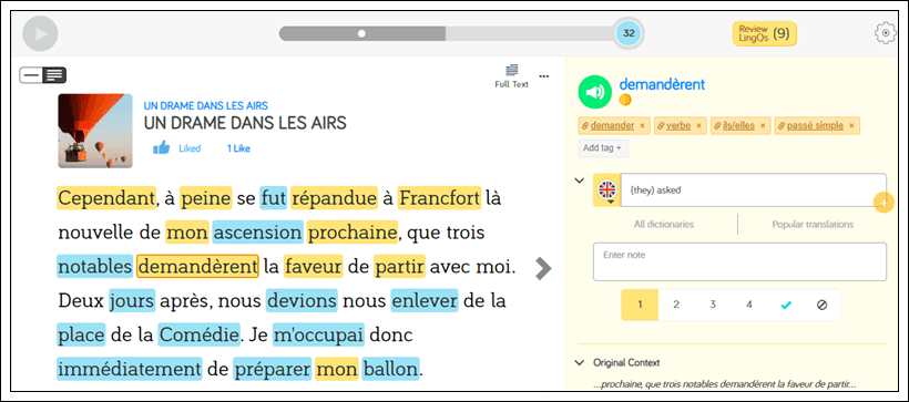 Reading French on LingQ