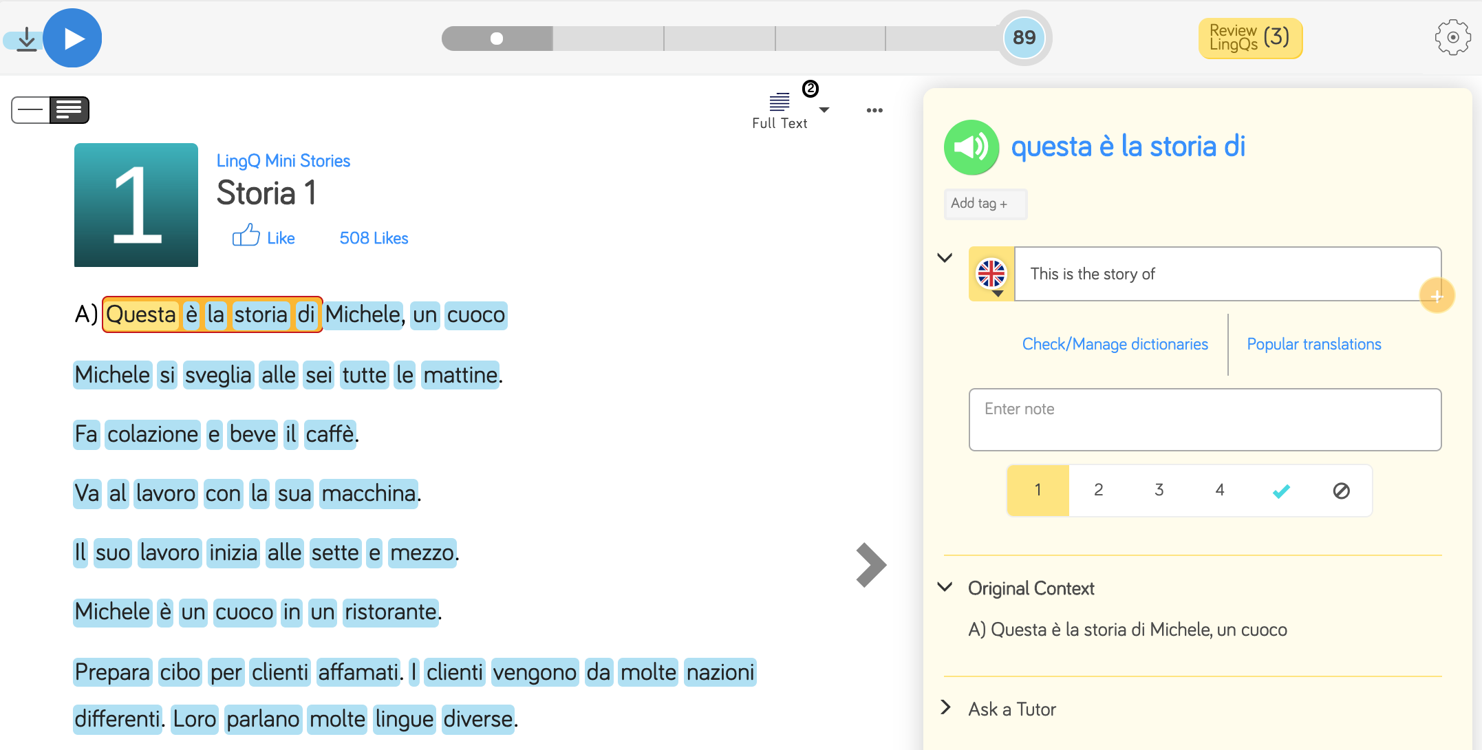 Learn Italian on LingQ