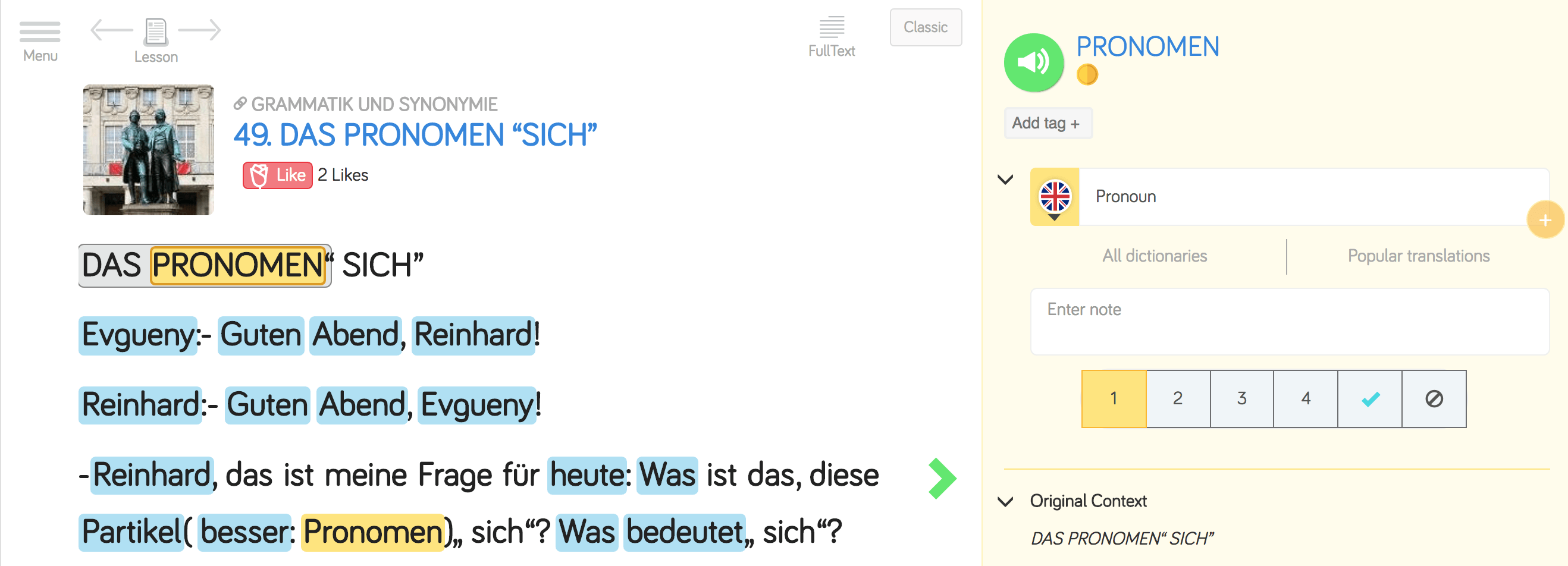 Learn German pronouns on LingQ