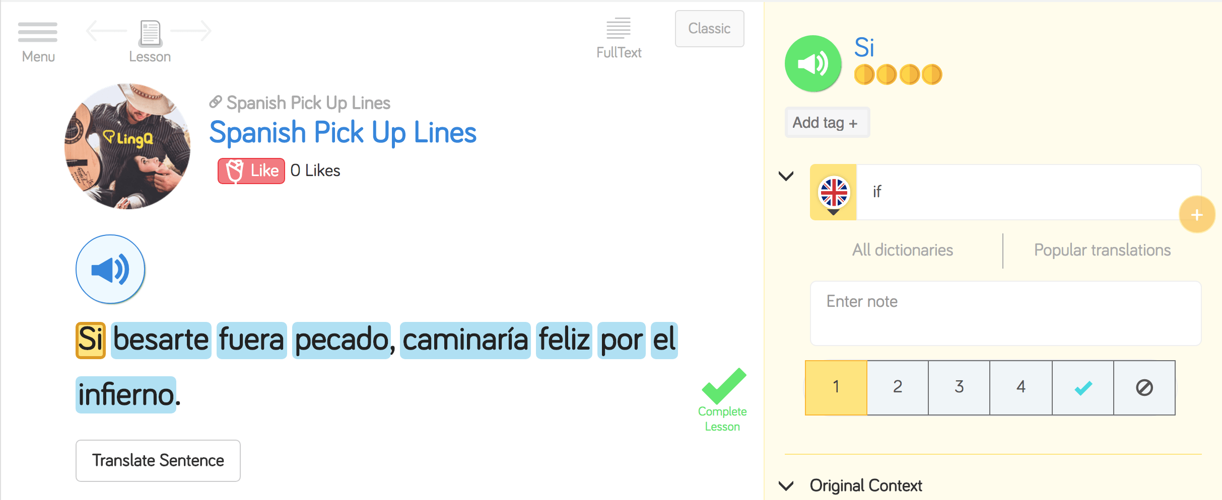 Learn Spanish pickup lines online at LingQ
