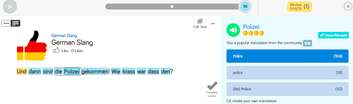 Learn German online at LingQ