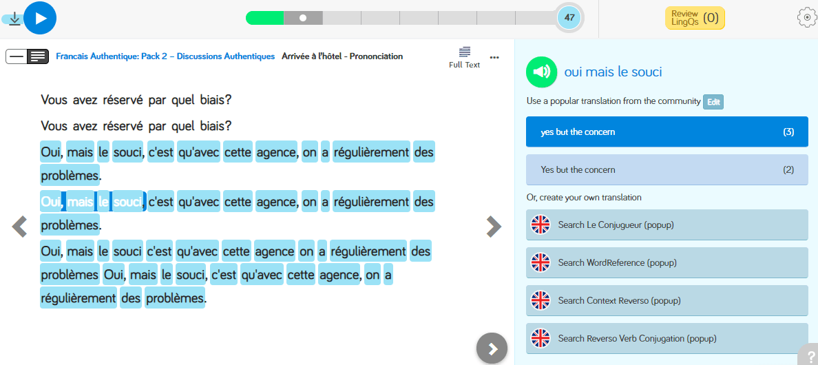 Learn French on LingQ