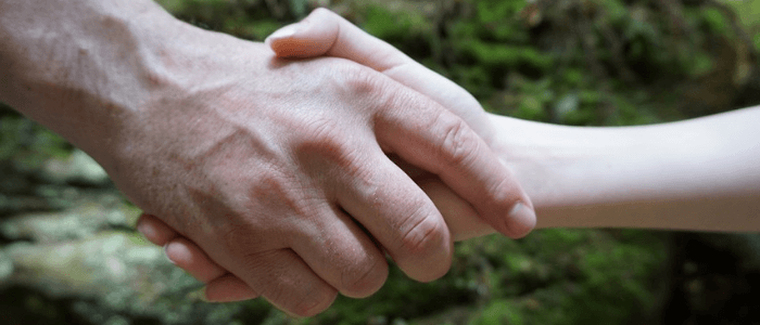 Handshake and greetings in Italian