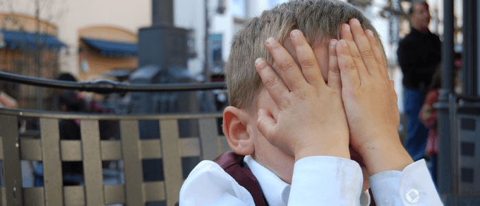 An embarrassed child