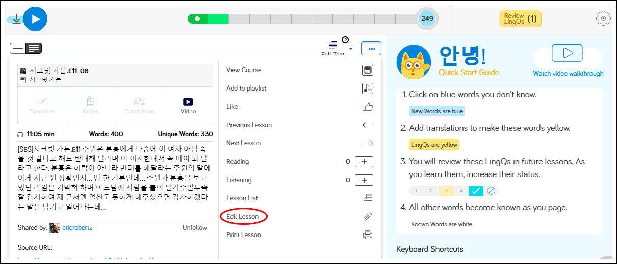 Learn Korean online at LingQ