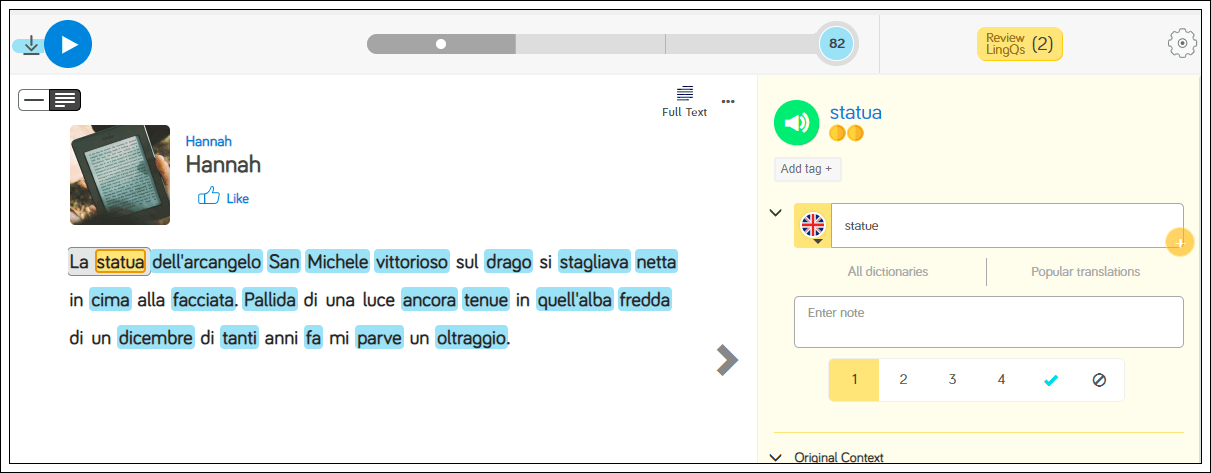 Learn Italian on LingQ with audiobooks