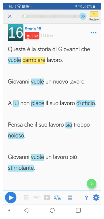 Learn Italian Expressions on LingQ mobile app