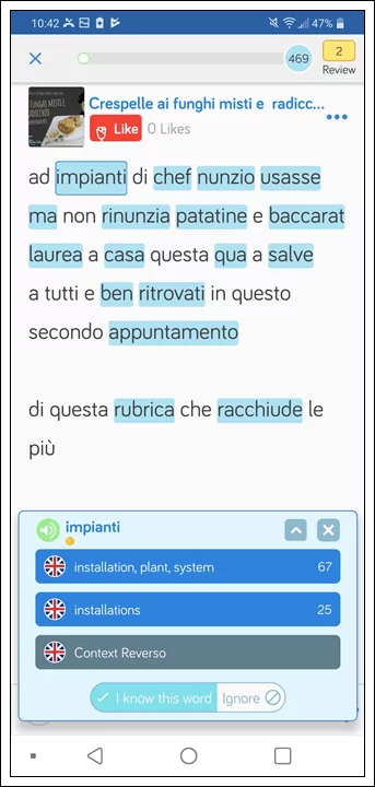 Learn Italian online with the LingQ app