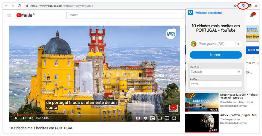 Learn Portuguese on LingQ using YouTube