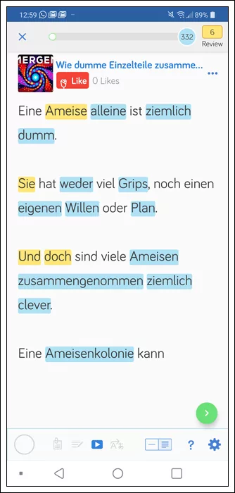 Learn German on the LingQ mobile app