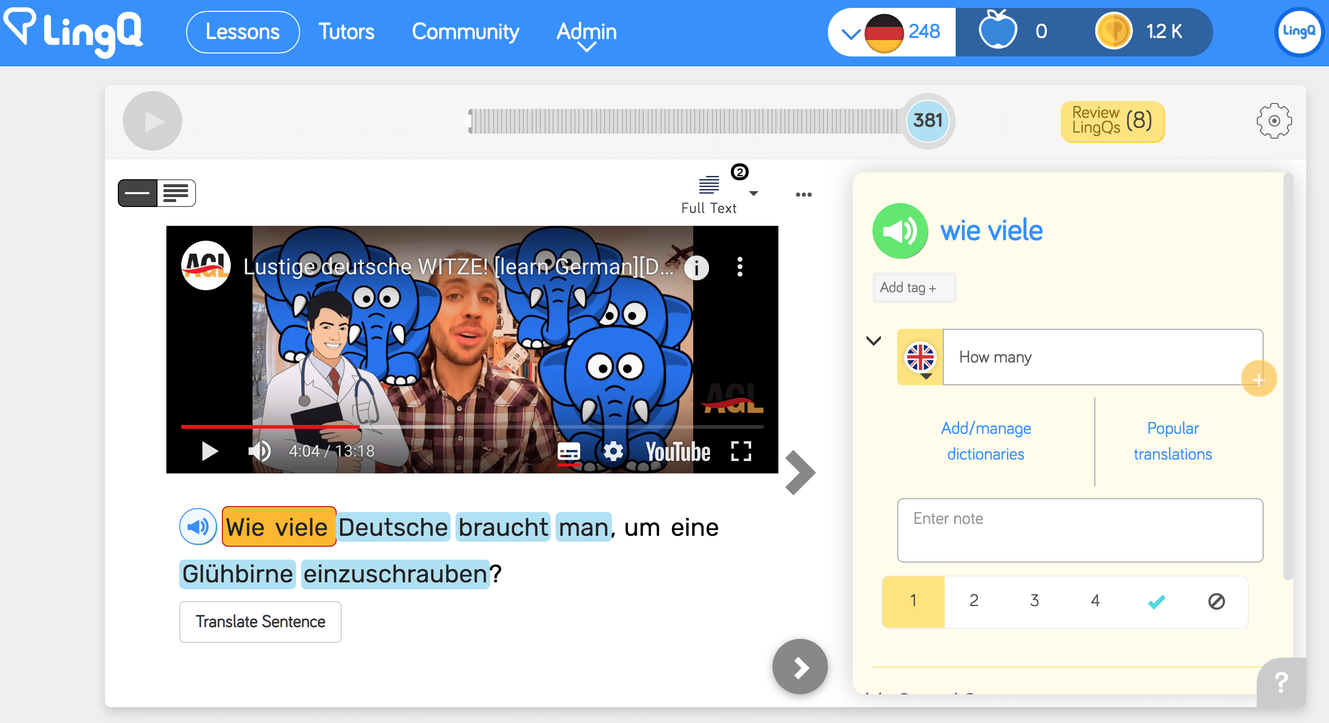 Learn German online using LingQ