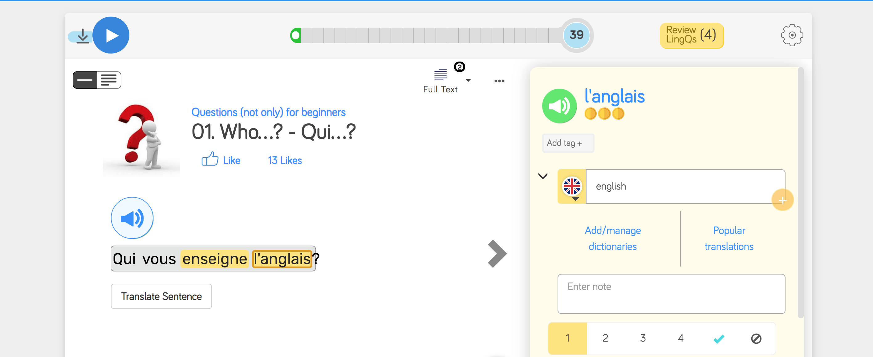 Learn French online at LingQ