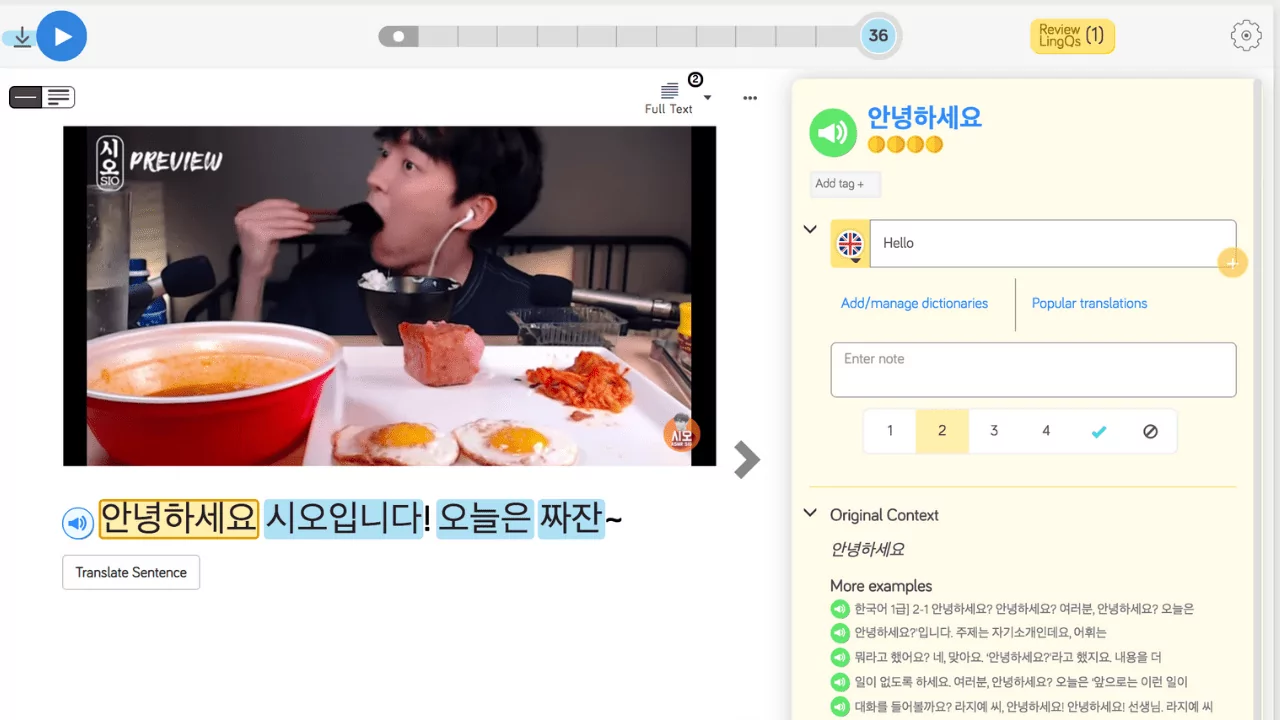 Use a Mukbang as a Korean lesson on LingQ