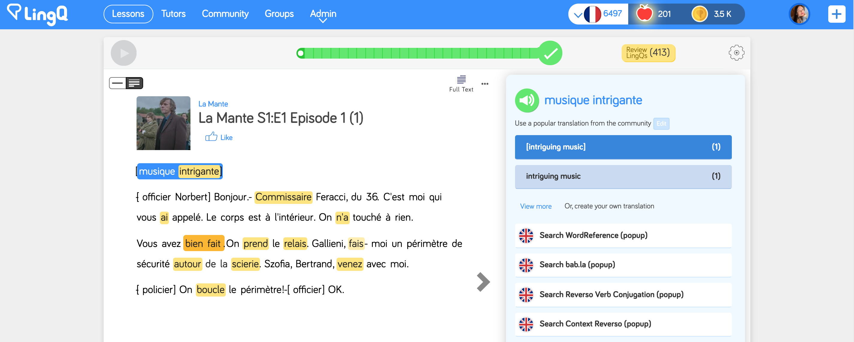 Learn French by importing Netflix Shows into LingQ