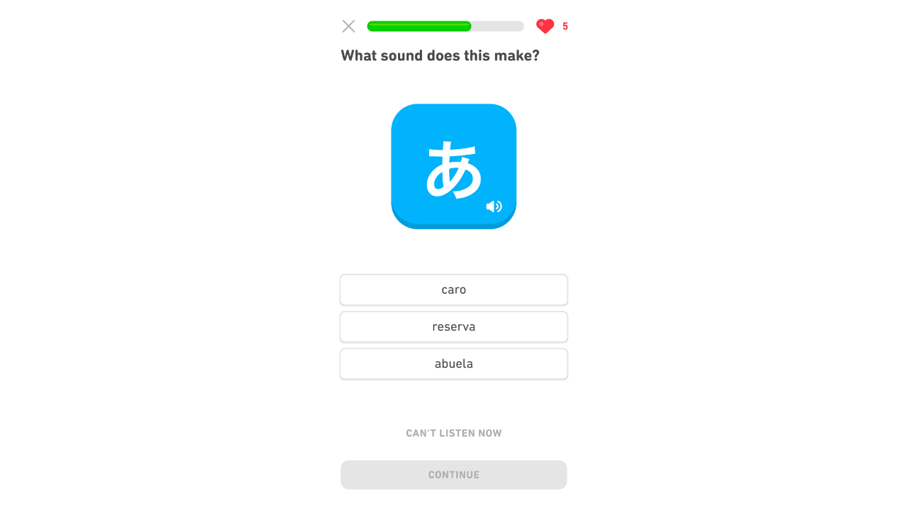 Duolingo interface