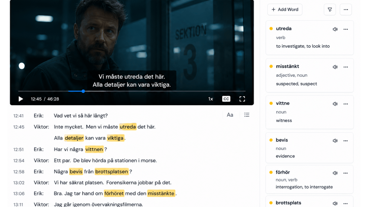 LingQ Swedish lesson 