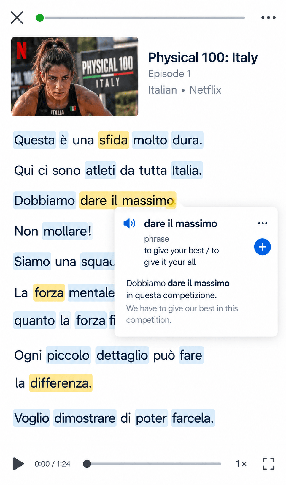 Physical 100: Italy lesson on LingQ