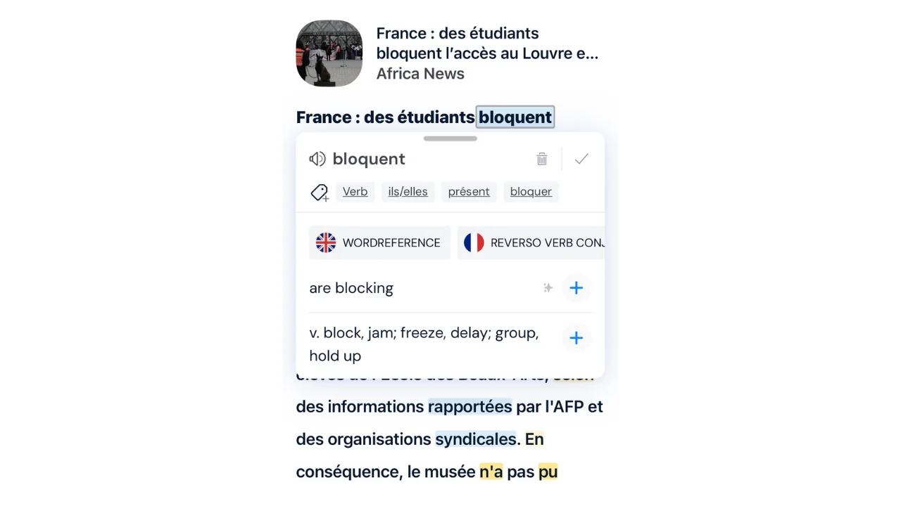 French lesson on LingQ